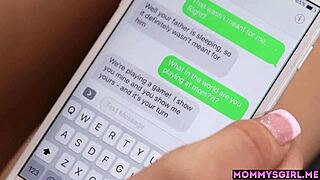 teen stepdaughter rebel lynn sex texts before lesbian sex with milf stepmom mindi mink perfect big tits