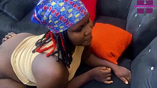 African black big ass stepmom bends over for gateman creampie fuck in doggystyle action, intense and raw