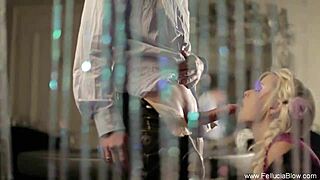 What makes the maiden from germany blow her master while enjoying those intense moments