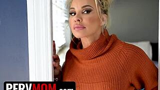 Bedroom Scene Where Big Ass Blonde Cougar Milf Gets Facial After Blowjob and Tight Pussy Fucking by Stepson