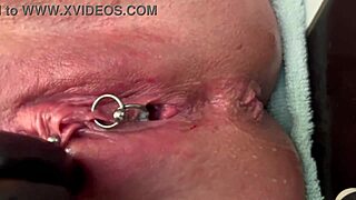 Pierced Clit Rubbed Hard in Latex Gloves