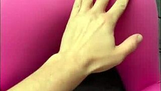 Wife shared her homemade video in pink leggings getting fucked on sofa