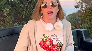 Blonde Blue Eyed Cutie from California Flashes in Public!