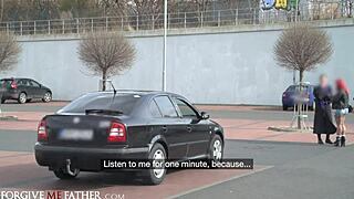 Deviante Gas Station Glory Hole Rough Fuck For Big Tits Redhead Babe. She Takes Big Cock Deep In Pussy And Gets Orgasm.