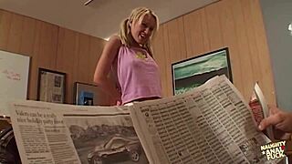 blonde slut confronted and assfucked bent over doggystyle by mature guy with facial finish