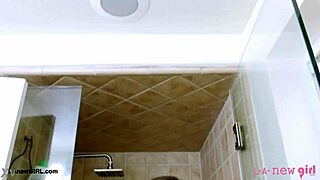 Striking Brunette Beauty Enjoys Shower Bathing With Daddy And Uncle In Casting Interview On Sofa