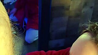 Cocksucking milf on knees takes hard doggystyle fuck from husband until creampie fills her pierced nipples body