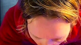 Cocksucking milf on knees takes hard doggystyle fuck from husband until creampie fills her pierced nipples body