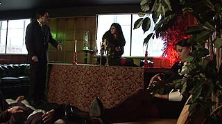 Mega-orgy heats up with Stacey Saran, Sabrina Sweet, and Lilli Love taking big cocks in anal fucking and blowjobs on heels.