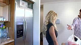 Busty stepmom, let's fuck in the kitchen now