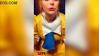 I love how this stunning redhead Penny Pax explores her role-play adventure with a dildo for self-pleasure