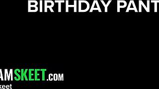 Stepson's remote control ignites stepmom's desire on birthday with erotic domination and submissive orgasm in panties. Sensual taboo unfolds in Indian fantasy.