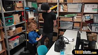 busty milf lp officer contrasts by ordering thief to lick her pussy in office uniform reality.