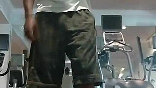 Athletic Black Mature Teacher Shows Off Skinny Fitness Workout in Dorm Gym as Beautiful USA Roommate!