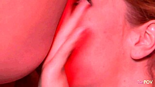 Stunning lesbian blonde comforts sex depraved stunner in parking lot with fingering, kissing, muff diving, and masturbation on small natural tits.