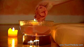 Blonde couple enjoys detailed lingam massage session with milf handjob techniques for relaxation