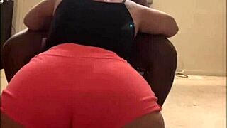 I feel thrilled as thick ass Latina milf sucks BBC from behind