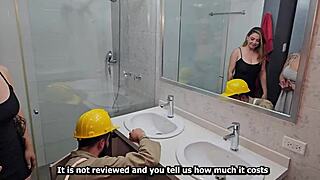 Plumber gives his job to lesbian couple wanting cock on anniversary!