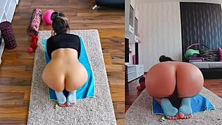 Hot and Sweaty Dual Cam Naked Yoga Click to Witness the Steamy Action