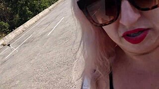 Sex On The Road With Bareback Blonde Blowjob Cum In Mouth Doggystyle Outdoor Public Gaping Crazy Sexy