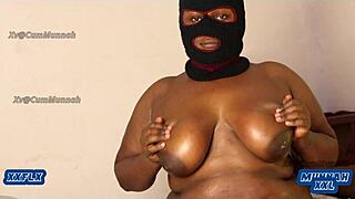 Big tits BBW contrasts sweet fat pussy with hot foreplay in homemade shaved massage session.