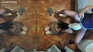 Milf In Pantyhose And Heels Kneels For Blowjob And Cum Swallow Preview