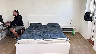 Beautiful milf comes to fuck with neighbor. She rides in cowgirl while boyfriend is away.