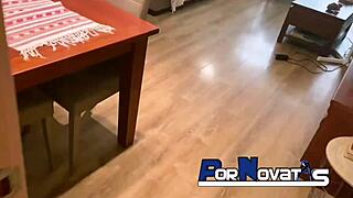 The Spanish mother from Pornovatas gets surprised in the kitchen by Victor Bloom's good Spanish cock.