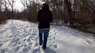 i love showing off my curvy milf ass in jeans and thong outdoors