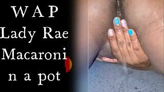 Lady Raex shows her wet ebony pussy in close up