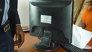 African Interviewer Demands Cute Ebony Bent Over Doggystyle Fuck and Creampie Before Offering Mature Job Position