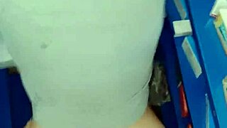 Amateur hides in storage for intimate standing sex, but what if someone catches that sensual natural tits moment?