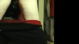 Curvy bbw milf model oils up fat body in solo striptease, teasing as slut with wet skin and ripped clothes for webcam show.