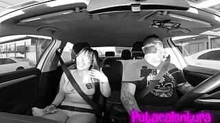 Why does 20-year-old Candy please mature guy in his car before mansion sex?