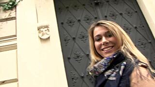 Ani Blackfox takes four cocks! She gets double penetration and a mouthful of cum.