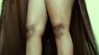 horny indian milf with big ass and tits teases in solo masturbation