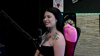 Safada does a striptease and takes off her clothes after admitting she cheated on her boyfriend with sixteen people at a club - Kalyca watch on sheer red