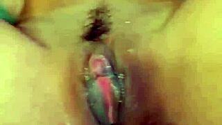 damn this latina milf with big ass and tits gets massaged outdoors then rides monster cock hard!