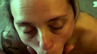 best blowjob from submissive wife cumslut swallowing cum and facial