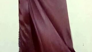 horny indian milf with big ass and tits teases in solo masturbation