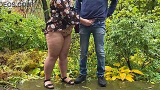 i found this chubby couple flashing big ass and saggy tits outdoors in wet dress