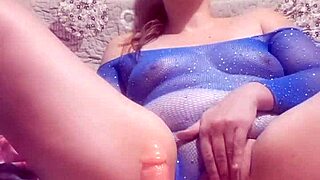 Oh wow, that wet pussy squirting orgasm from the cute blonde babe with her dildo!