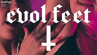 are these two queens just teasing with feet licks hairy armpits and wet pussy play?