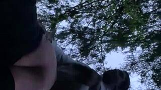 sexy bbw taking those sunset backshots deep in the forest