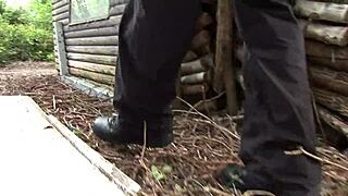 i join blonde and brunette milfs for threesome in forest with creampie and blowjob