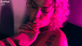 are these two queens just teasing with feet licks hairy armpits and wet pussy play?