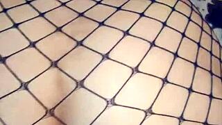 Skinny Wife Takes Deep Slow Anal in Mesh Stockings!