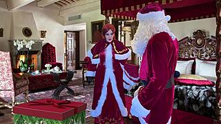 Granny carmen claus bends over in costume for doggystyle fuck from bbw milf. She takes elvish creampie in mature homemade pov.