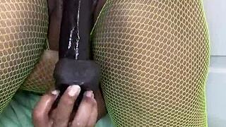 Oh man, watch this 59 year old mature shoving thick chocolate dildo deep for nasty orgasm