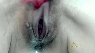 Sexy Milf Jerks Off Her Hairy Pussy Close-Up On Camera Moans And Remotely Cums On Her Young 18+ Husbands Face With Her Juice So That He Licks Everything To The Last Drop Angela-Milf